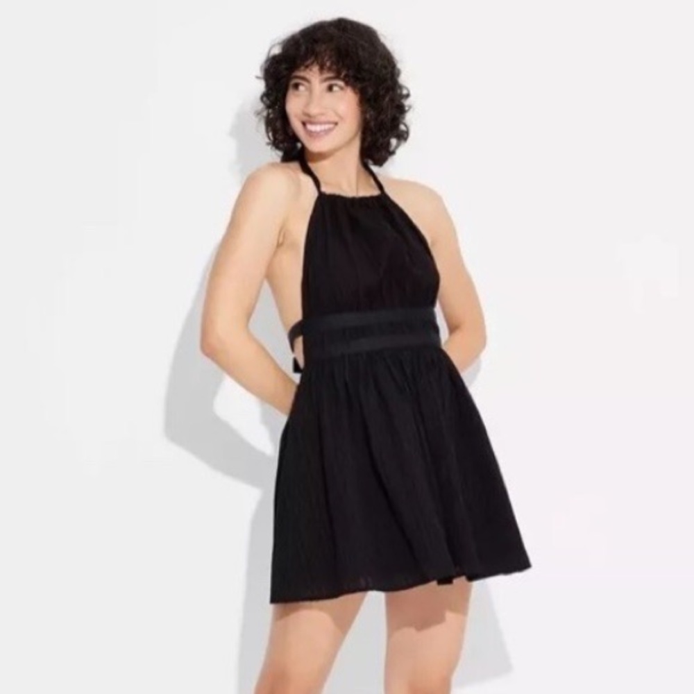 Wild Fable Black Halter Sundress Cocktail